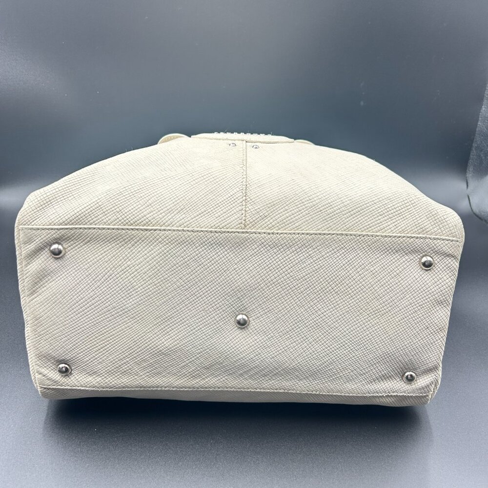 Longchamp Quadri Leather 2Way Crossbody Satchel Cream Off White EUC - Picture 7 of 7